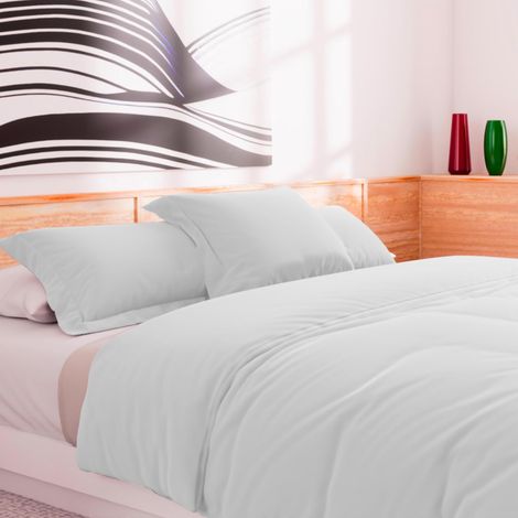 Housse de Couette en Coton 57 Fils 240x220 cm UNI Blanc (1/3)