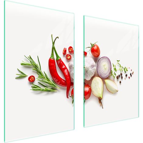 PIASTRA PROTETTIVA IN VETRO PER CUCINA 65x52 VERDURE (1/5)