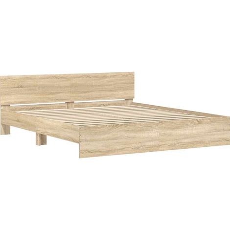 Estructura de cama con cabecero roble Sonoma 160x200 cm vidaXL