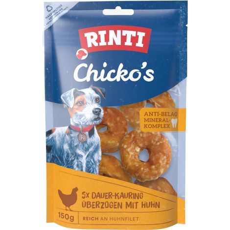 Rinti Chicko Hundesnack Kauring mit Huhn klein 5 x 30 g Beutel Soft Snack