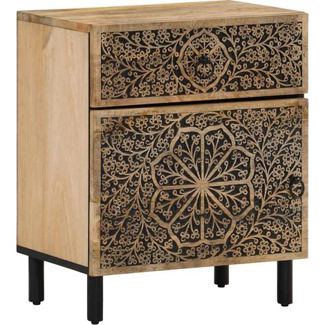 Maison Exclusive - Comodino 50x33x60 cm in Legno Massello di Mango (1/5)