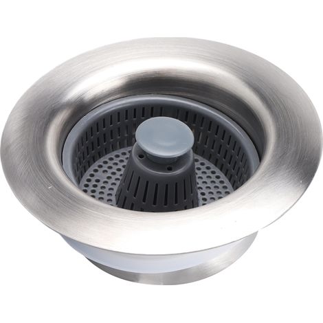 3-in-1-Ablaufrost aus Edelstahl für Küchenspülen, wasserdicht und rücklaufsicher, ideal für Abfallzerkleinerer (1/5)