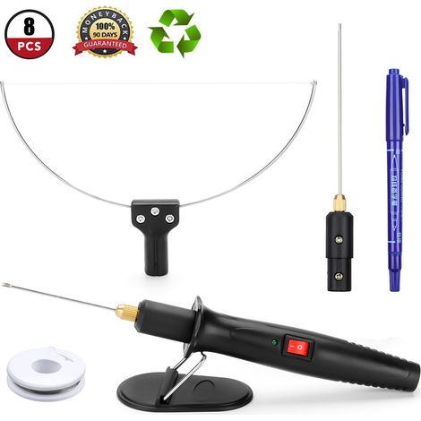 Cortador eléctrico de espuma juego de herramientas de corte de espuma de poliestireno con alambre caliente Kit de cortador de espuma eléctrico portátil de 18W herramienta de corte de poliestireno (1/5)
