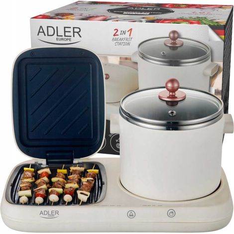 Estación de desayuno Adler 2 en 1: parrilla y olla para cocinar. (1/5)