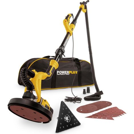 Ponceuse à cloisons sèches 710 W – Tête inclinable pour surfaces lisses – Ø 225 mm – Vitesse 600-1500 min-1 – Système auto-agrippant – Powerplus (1/10)