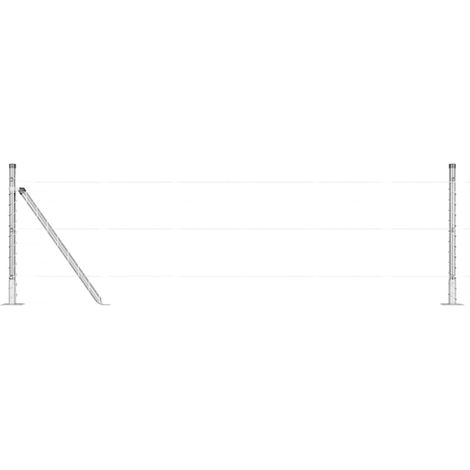 Grillage rouleau,Poteaux de clôture 7 pcs Argent Ø32mm 50 cm Acier galvanisé (1/5)