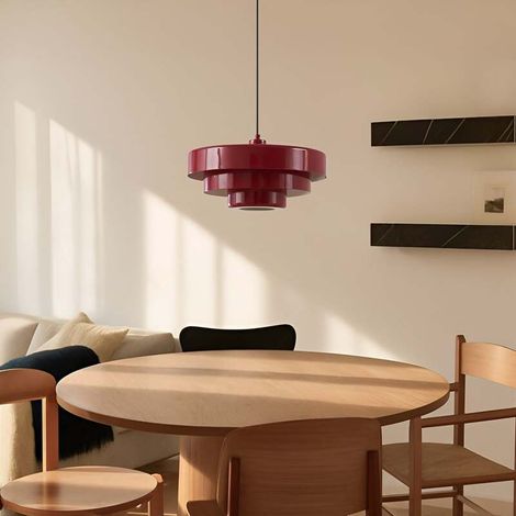 [GEBRAUCHT] B-Ware Lindby Hängeleuchte Pendelleuchte Lampe rot Metall E27 Durchmesser 35cm (1/2)