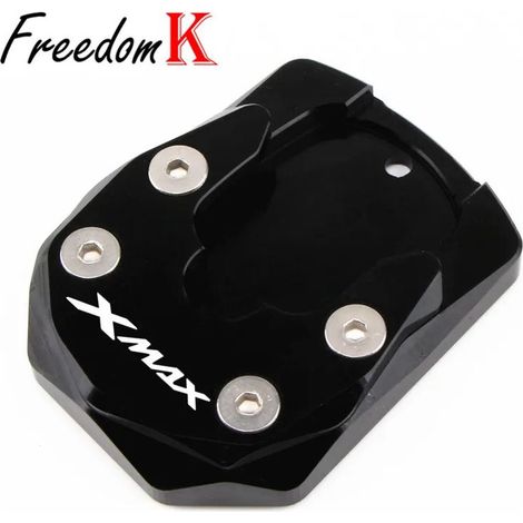 (Noir) Compatible avec YAMAHA XMAX 125 250 300 XMAX300 XMAX250 XMAX125 Moto Béquille latérale CNC Extension de béquille avant Plaque de support Maxpower (1/4)