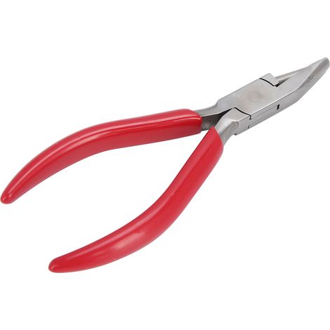Pince à bijoux DIY avec poignée antidérapante, en acier à haute teneur en carbone, pour la fabrication de bijoux (avec rainures). (1/5)