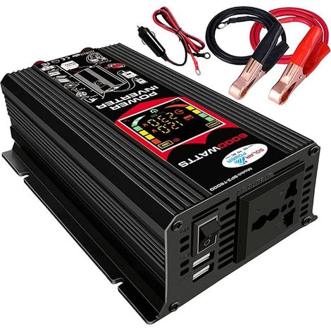 12V 220V 6000W Inverter Transformer Converter with 2 USB Ports 2.1A for Car Truck (1/5)