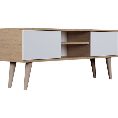 TV-Möbel Toronto , Weiß und Holzoptik, 120cm