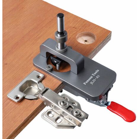 Pair 35-mm-Scharnierlehre, Türschrank-Scharnierlehre, verdeckte Scharnierlehre, Lochstanze, Lochsucher-Kit für eingelassene Schranktürscharniere (1/5)