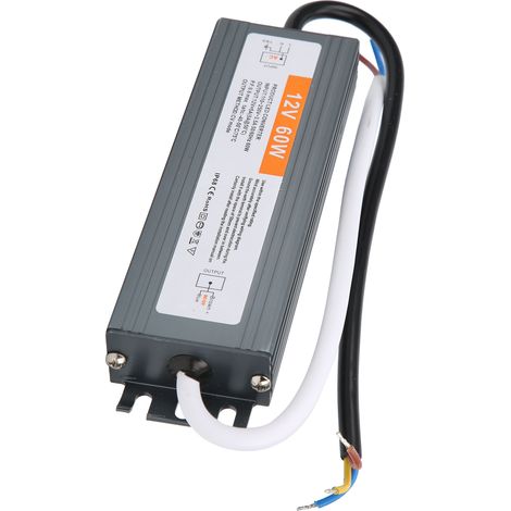 Alimentation LED étanche 60W 12V DC, transformateur AC 110-250V pour bande LED (1/5)