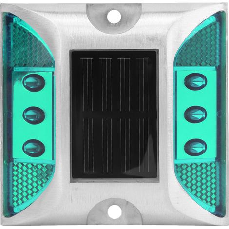 LED-Solarstrom-Bodenmarkierungsleuchten, wasserdichte Außen-Einfahrt, Straße, Autobahn, Spike-Lampe, Grün (1/5)