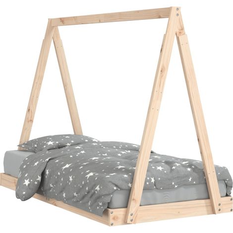 Lit simple Cadre de lit pour enfant 80x160 cm bois de pin massif (1/5)