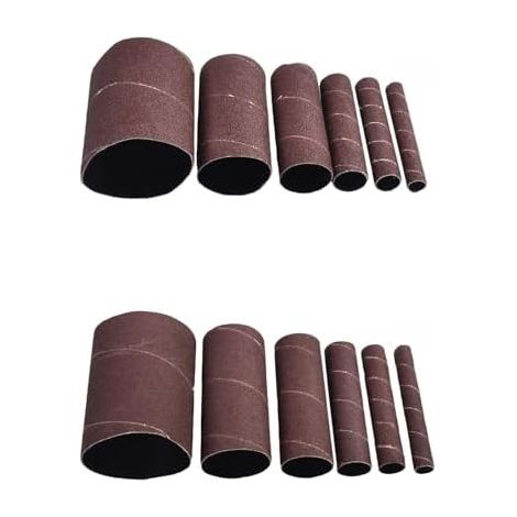 Lot de 12 manchons ponçage 11,4 cm pour ponceuses à broche oscillante - Grain 80 et 120 en oxyde d'aluminium, s'adapte la plupart des marques, le polissage du métal/plastique (1/4)