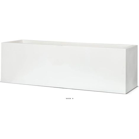 Bac en pures Fibres Blanka Ext. Jardiniere Blanc glossy L 88 X l 28 X H 28 CM - dimhaut: H 28 cm - couleur: Blanc neige