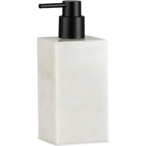 Distributeur de Savon en Marbre Blanc et Bec Verseur Noir (1/5)