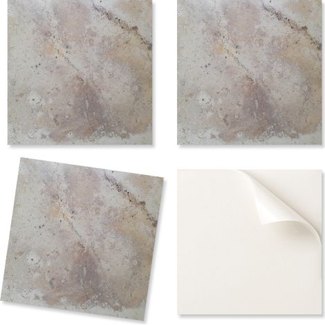 Juego de baldosas vin铆licas con motivo para cocina y sal贸n, textura de piedra natural, 20x20x20 cm