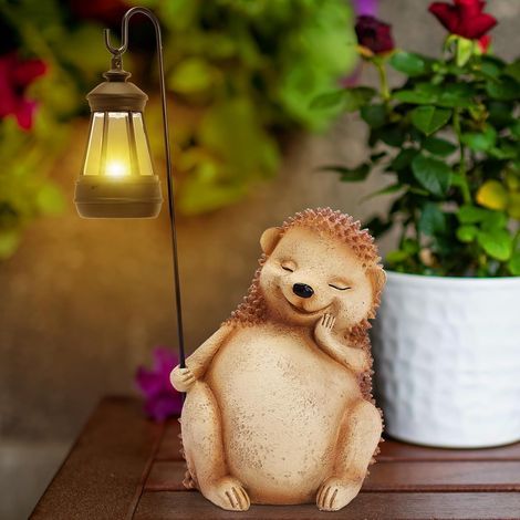 Gartenfigur Igel mit Solarbeleuchtung, dekorative Gartendekoration, Tierfigur mit Solarlicht, Gartendeko, Einzugsgeschenk (1/5)