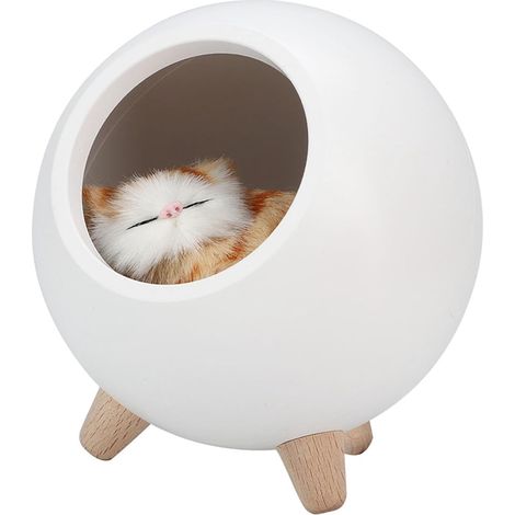 Veilleuse Chat en Bois ABS Tactile à intensité Variable, 1,2 (1/5)