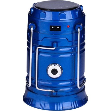 Lanterne de camping LED - Lampe solaire de camping multifonction - Lampe de camping - Rechargeable - Portable - Pour l'extérieur, le camping, la pêche de nuit, la chasse, la randonnée(bleu) (1/5)