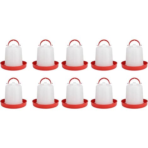 10pcs Abreuvoir Automatique pour Poules Volaille, Seau Distributeur d'Eau et Mangeoire, Équipement Agricole pour Poulailler (1/5)