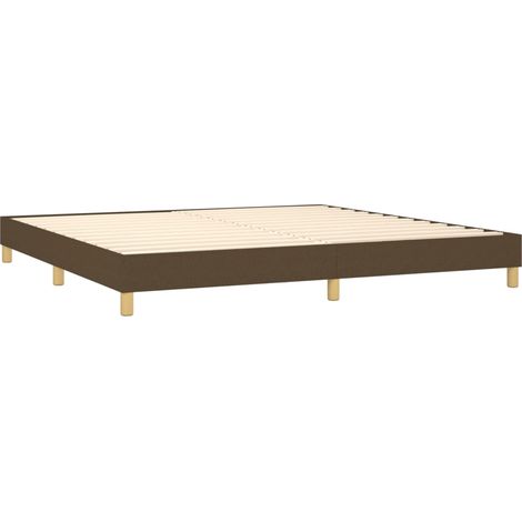 Somier de láminas sobre patas estructura de cama 200x200 cm tela marrón oscuro TDL0207056