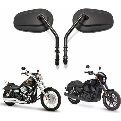 Specchietto retrovisore per moto, specchietto retrovisore Harley, specchietto retrovisore premium interamente in metallo, specchietto retrovisore Harley nero (1/5)