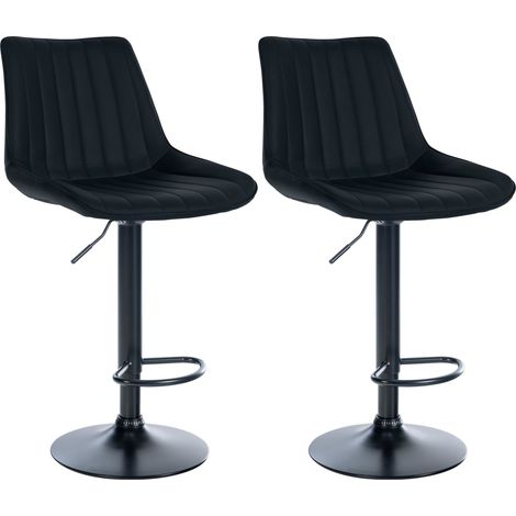 2er Set Barhocker Toni Kunstleder schwarz Metall matt schwarz