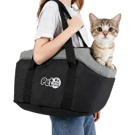 Borsa da viaggio morbida per animali domestici ad ampia capacità, borsa a spalla calda per l'inverno, cesto portatile per cani di piccola taglia, gatti, cuccioli e gattini (1/3)