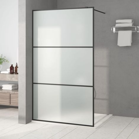 Paroi de douche Paroi de baignoire - Noir 115x195 cm Verre ESG dépoli BV992002 - BonneVie (1/5)