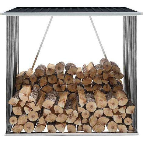 Brennholzlager Verzinkter Stahl 163 x 83 x 154 cm Anthrazit