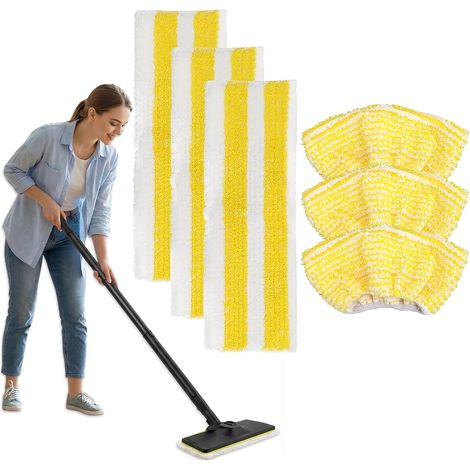 Lot de 6 chiffons en microfibre compatibles avec nettoyeur vapeur Kärcher EasyFix SC1, SC 2, SC 3, SC 4, SC 5, accessoires de nettoyeur vapeur (3 buses de sol + 3 buses manuelles) (1/5)