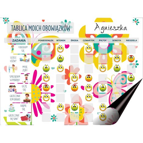 Tablero motivacional para niños Planificador semanal para nevera Imán + emoticonos (1/5)