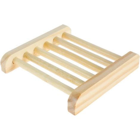 Ensemble de 10 porte-savons en bambou et bois avec système d'égouttage naturel-AquaForge (1/5)