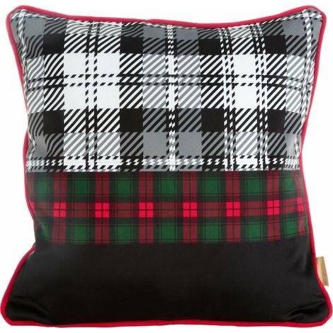 Federa natalizia a quadri con Babbo Natale, 45x45 cm (1/2)