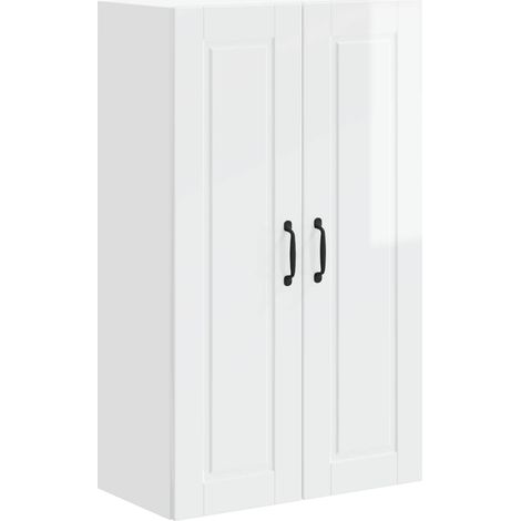 Maison Exclusive - Armadietto a muro PORTO Bianco Lucido 60 x 31 x 100 cm