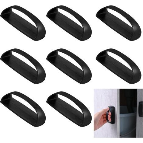 Lot de 8 poignées de tiroir autocollantes - Poignées de porte autocollantes - Poignées de meubles - Sans perçage - Poignées auxiliaires (noires) (1/5)