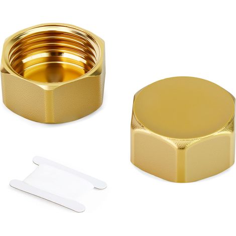 2 pièces 1/2"BSP Bouchon de tuyau en laiton, douille filetée femelle BSP bouchon de tuyau bouchons raccord (1/5)