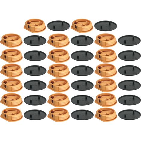 Cyclingcolors – Lot de 20 ferrures d'assemblage en plastique beige RAL 1001 – Capuchon rond gris foncé RAL 8019 – Pour constructions légères caravane et bateau (1/4)