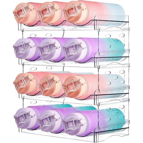 Étagère de rangement - casier à vin - étagère de bureau - Démontable - 4 niveaux. Peut contenir 12 bouteilles. Transparente (1/5)