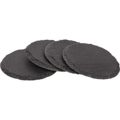 4 x Schiefer Untersetzer Rund Ø 10 cm (1/5)