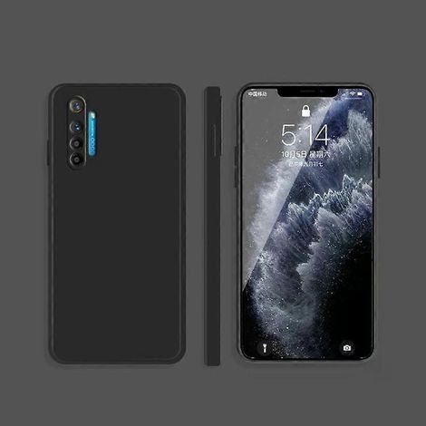 Coque en silicone liquide effet seconde peau - Protection intégrale et résistante aux chutes pour OPPO Realme X2/K5 Noir (1/5)