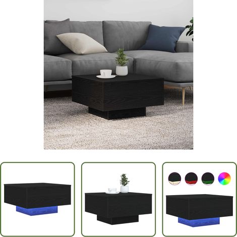 Holzwerkstoff Couchtisch - Couchtisch Schwarz Eichen-Optik 55 x 55 x 31 cm Holzwerkstoff (1/5)