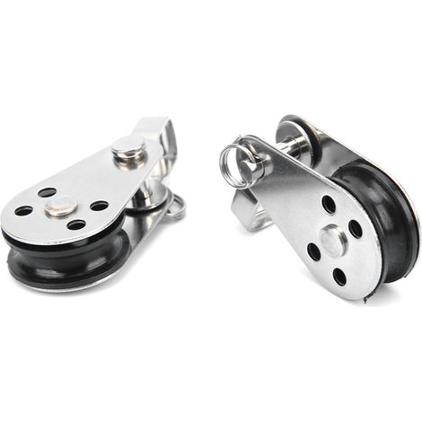 2 pièces Poulies Nylon Inoxydable Petites Poulies de Levage pour Bateau Voile Kayak (1/5)