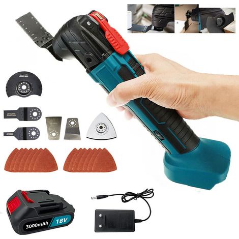 Teetok – Outil multifonction sans fil 21V – Moteur Brushless – 6 vitesses – Compatible avec batterie Makita – 17 accessoires inclus