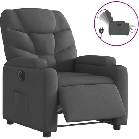 Fauteuil inclinable électrique en tissu noir (1/5)