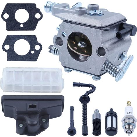 Carburateur pour Stihl MS250 MS230 025 023 Kit de logement de filtre d'air, de carburant et d'huile US, carburateur, joint, boîtier de filtre à air, filtre à air, filtre à carburant, conduite de carbu (1/5)
