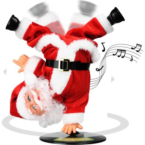 Umgekehrt rotierendWeihnachtsmann-Plüschtier, animierte Weihnachtsmann-Weihnachtsdekorationen (1/3)